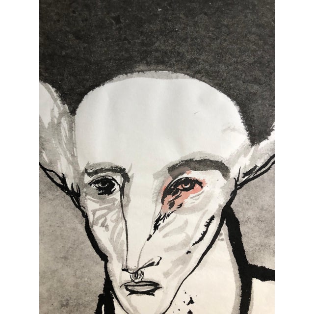 Surrealism Gary Hansmann, Modern Figurative Surrealism Watercolor Painting, Drawing California Artist, 1988 For Sale - Image 3 of 6