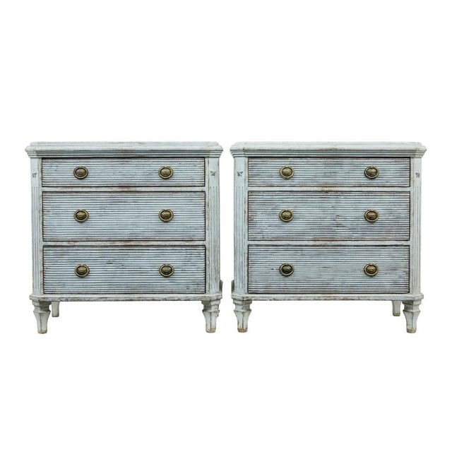 Swedish Hand-Painted Chests of Drawers, 1880, Set of 2 For Sale - Image 10 of 10