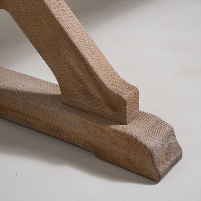 Wood Oak Trestle Dining Table, Antique, France, Circa 1970 For Sale - Image 7 of 13