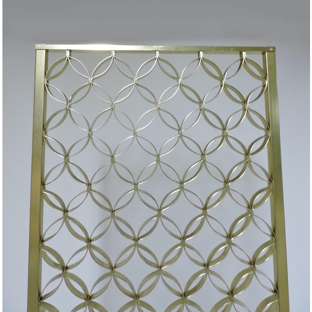 1960s Mid Century Modern Geometric Metal Single Panel Screen or Room Divider For Sale - Image 5 of 11