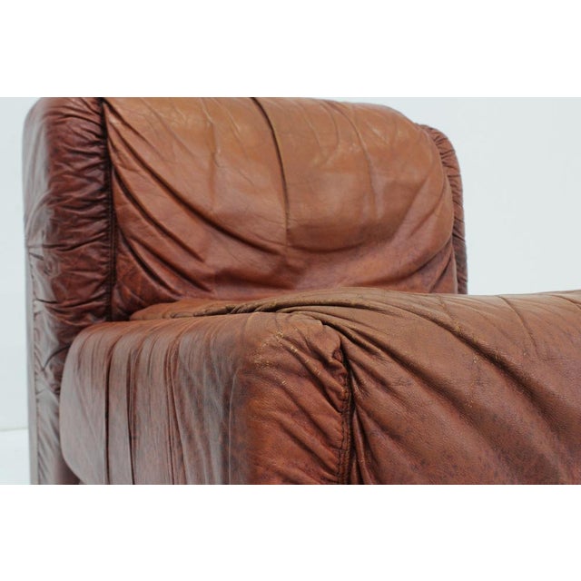 Vintage Seven Modular Sofa in Cognac Leather from Salotti, Italy, 1970s, Set of 5 For Sale - Image 10 of 14