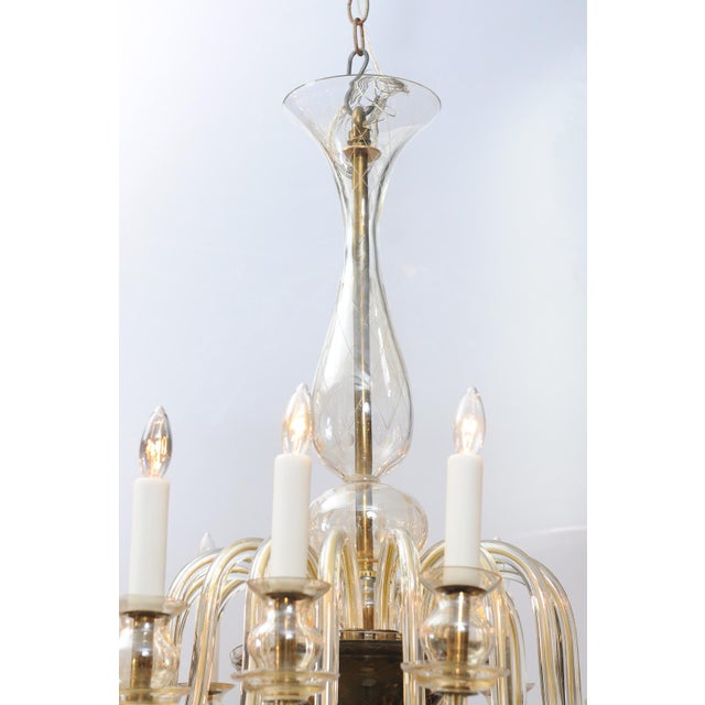 1960s 16-Light Amber Venetian Glass Chandelier, Italy For Sale - Image 15 of 18