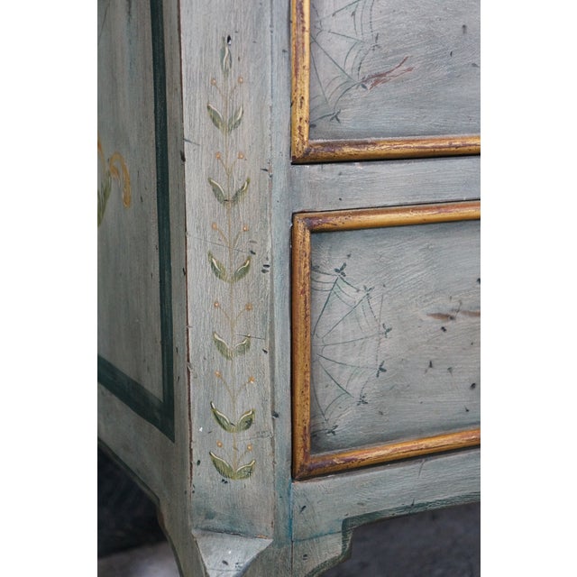 Late 20th Century Rare Karges French Provincial Artist Signed Cherry Chest Faux Marble Top Commode For Sale - Image 11 of 18