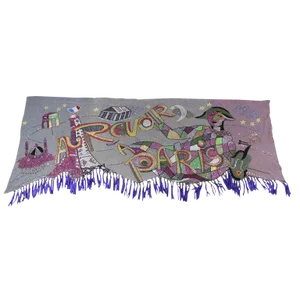Late 20th Century Vintage Versace Beaded Hanging Textile Art