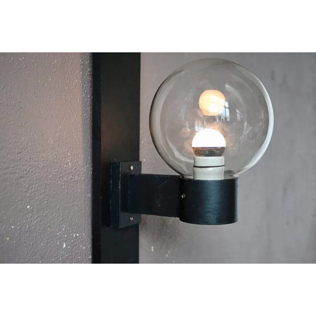 Minimalist Modern Wall Light Glass and Metal Ball Lighting Fixture, 1980s For Sale - Image 4 of 10
