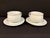 Late 20th Century Japanese Celadon Porcelain Cup & Saucer Set for Two Featuring Botanical Motif For Sale - Image 4 of 6