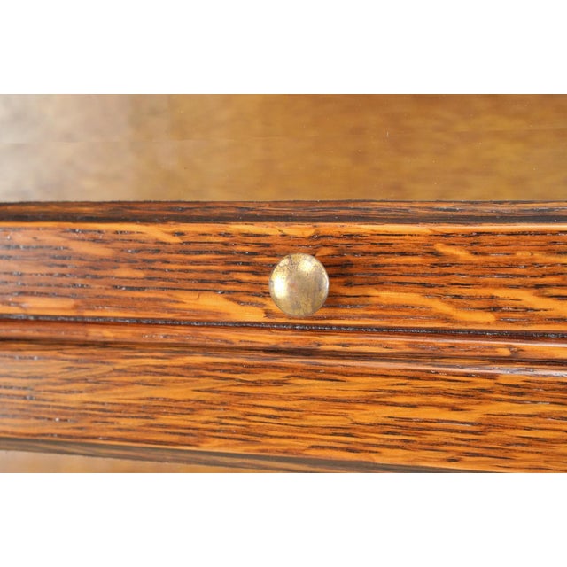 Mid 20th Century Antique Five Section Oak Barrister Bookcase With Beveled Glass For Sale - Image 5 of 11
