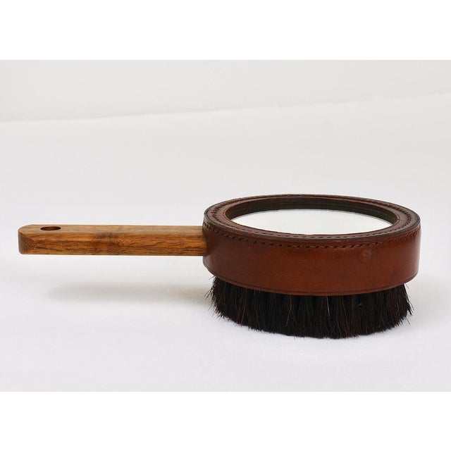 Austrian Hand Mirror in Walnut and Leather by Carl Auböck, 1950s For Sale - Image 10 of 18