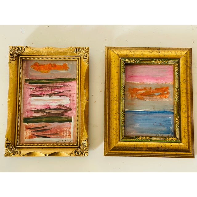 Contemporary Mini Abstract Paintings Mariana Shulga - Set of 2 For Sale - Image 4 of 4