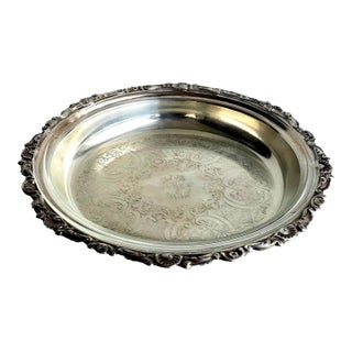 1970s Sheridan Silver Plate Pie Bowl With Baking Glass Insert, 2 Piece Set For Sale