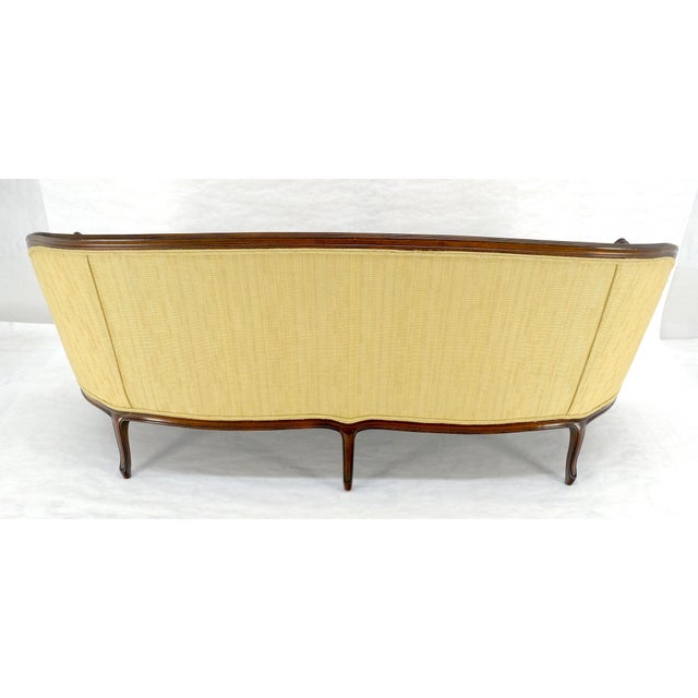 Fine Carved Gold Upholstery Country French c1920s Down Filled Cushion Sofa MINT For Sale - Image 11 of 15