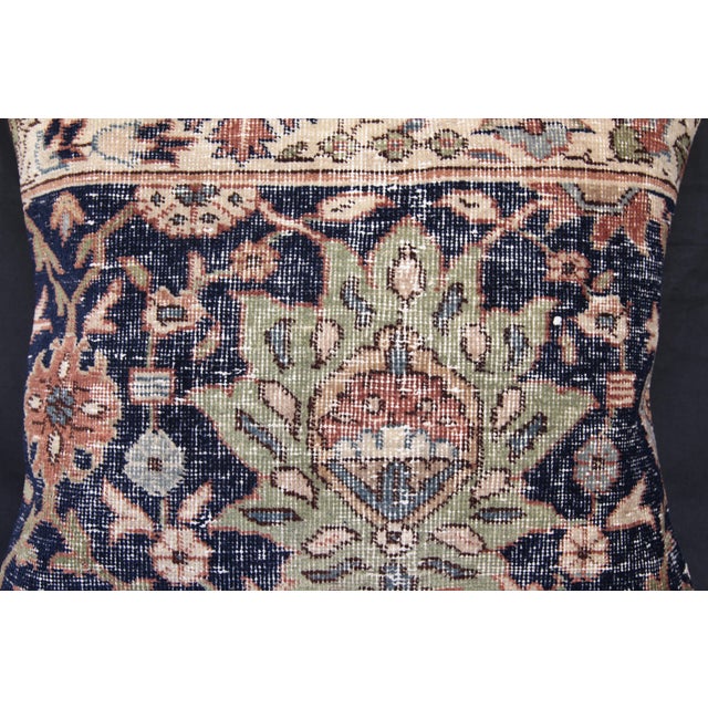 Navy Blue Handwoven Vintage Rug Pillow Cover -20'' X 20'' For Sale - Image 8 of 10