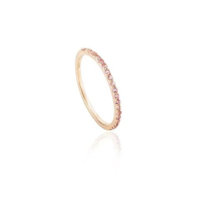 Stackable 14k Yellow Gold Tourmaline Band Ring Size 11 For Sale In New York - Image 6 of 7