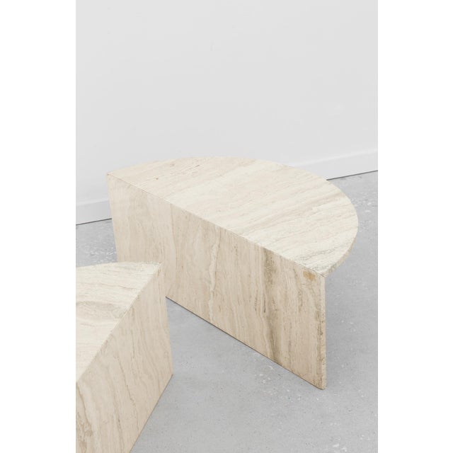 Beige 1970s Travertine Modular Coffee Table For Sale - Image 8 of 13