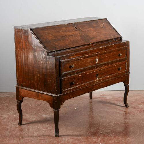 Antique Italian Drop-Leaf Desk in Fir Wood, 1700s For Sale - Image 3 of 9
