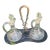 Antique Cut Crystal Oil & Vinegar Cruet Set With Silver-Plated Stand For Sale