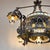1950s Art Nouveau Revival Wrought Iron Chandelier with Floral Stained Glass, Italy, 1950s For Sale - Image 5 of 18
