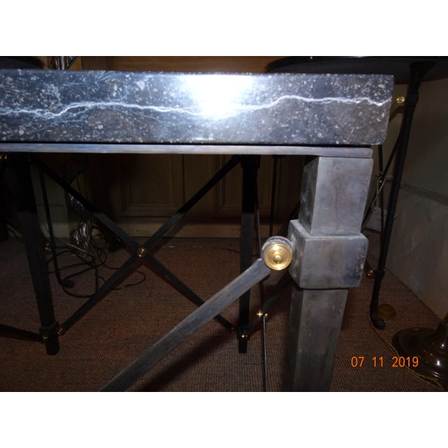 Metal Contemporary Marble Side Table For Sale - Image 7 of 13