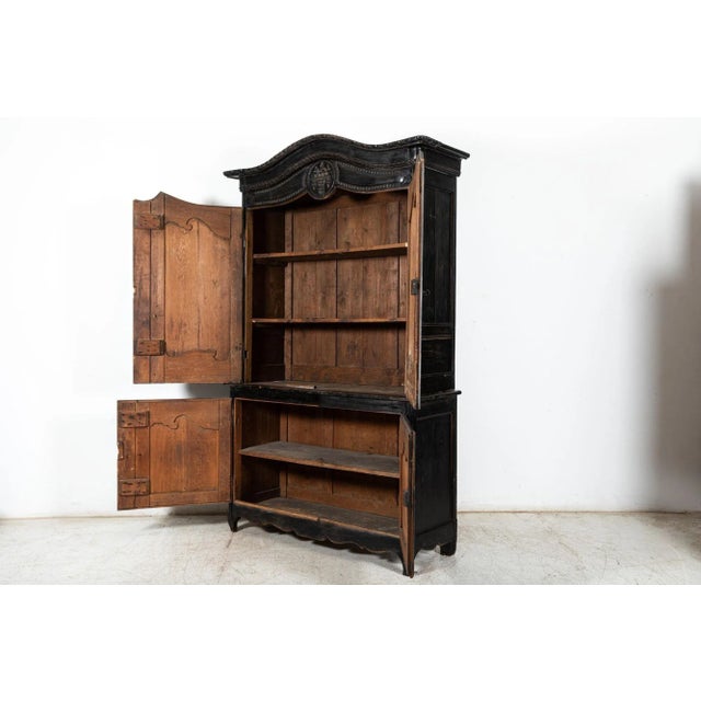 19th Century French Ebonised Two-Piece Buffet For Sale - Image 6 of 15