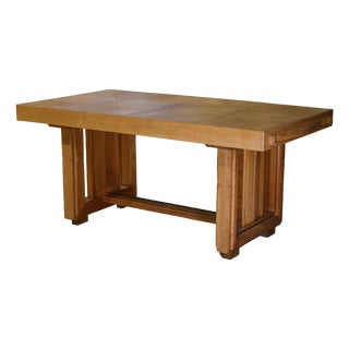 Oak Table by Charles Dudouyt, 1940s For Sale