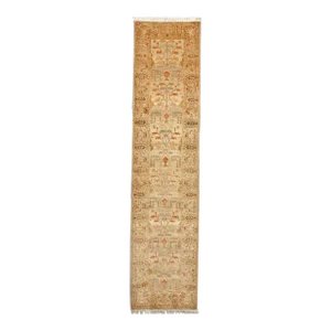 1990s Vintage Hand Knotted Agra Style Runner Rug. 2'8"x 11'2"