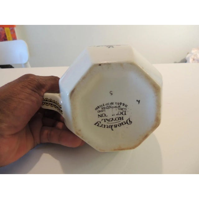 Petite Pink & Green Vintage Floral Ceramic Milk Jug For Sale - Image 4 of 5