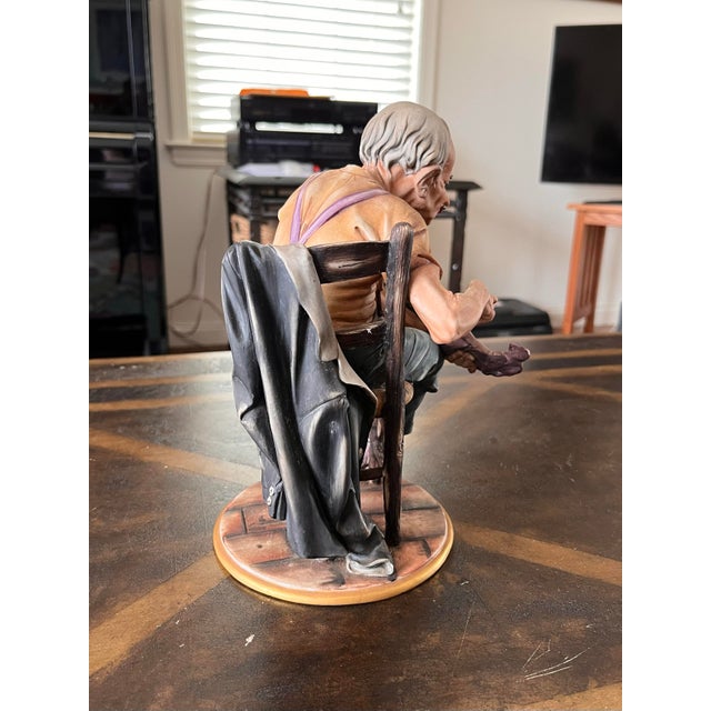 Capodimonte 1970s Capodimonte 10" Man Mending Sock Figurine, Small Flaws For Sale - Image 4 of 9