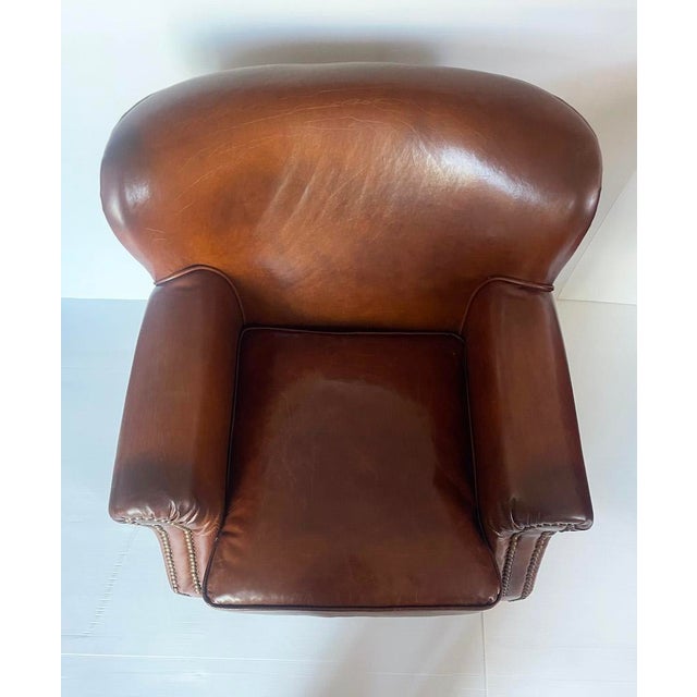 Brown Leather Club Chair, 1990s For Sale - Image 13 of 15