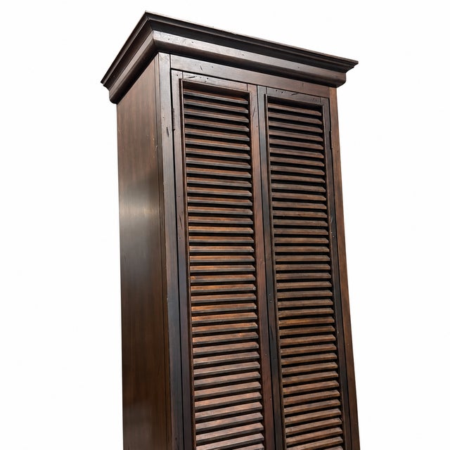 Reclaimed Wood Two-Door Louvered Storage Cabinet For Sale In San Francisco - Image 6 of 9