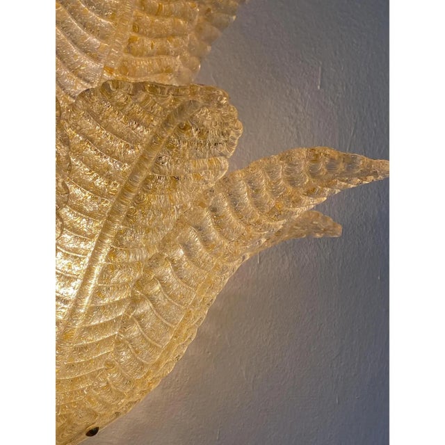 Gold “Graniglia” Leaf Murano Glass Wall Sconces in Venetian Style - a Pair For Sale - Image 16 of 17