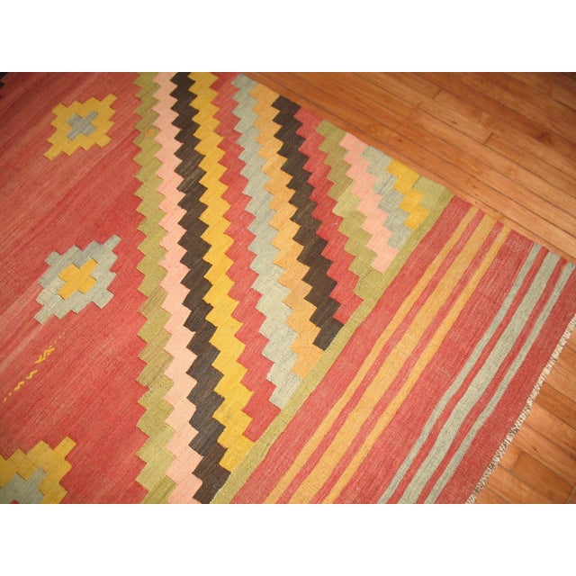 One of a kind mid 20th Century Bohemian Style Turkish Kilim Flatweave 8'8'' x 10'''