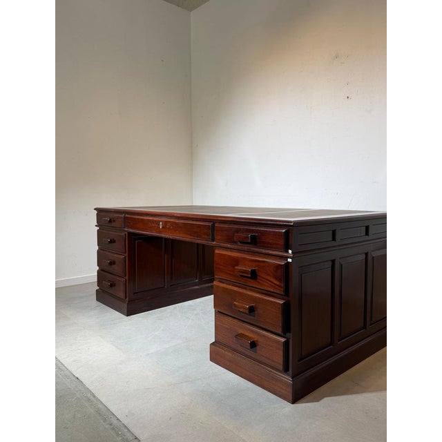 Double-Sided Executive Desk in Mahogany For Sale - Image 4 of 11