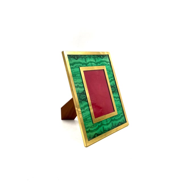 Mid-Century Faux Malachite Picture Frame, Italy 1970s For Sale - Image 6 of 12