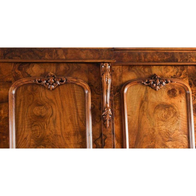 Antique Victorian Breakfront Wardrobe in Burr Walnut, 1800s For Sale - Image 9 of 16