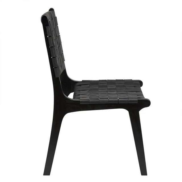 Mid-Century Modern NOIR Dede Dining Chair, Leather, Black For Sale - Image 3 of 7
