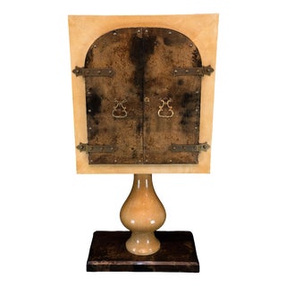 Mid-Century Modern Goatskin Parchment Bar Cabinet from Aldo Tura, Italy, 1960s For Sale