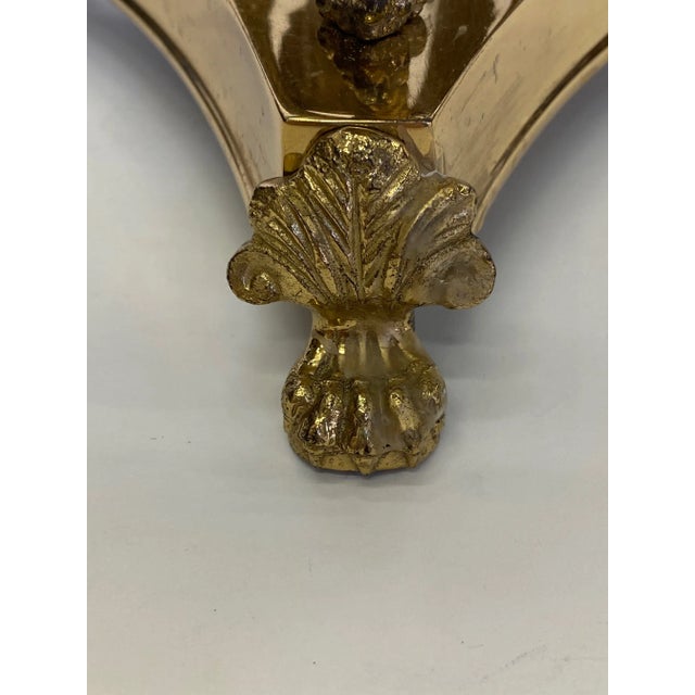 Brass & Blown Glass Hurricanes With Birds -Pair For Sale - Image 4 of 10