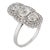 1930s Art Deco Old Cut Diamond Platinum Navette Ring, Size 6.5 For Sale