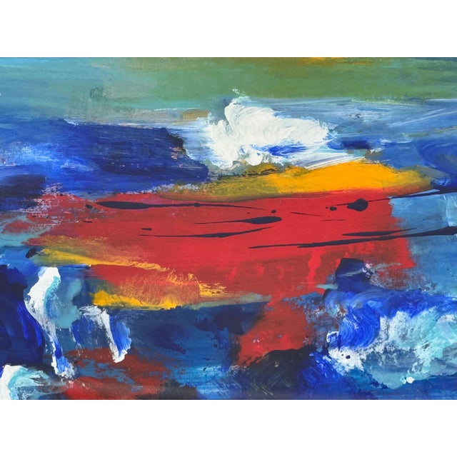 California Sunset - Blue, Red & Yellow Modern Abstract Landscape Seascape Art 1997 For Sale - Image 13 of 16
