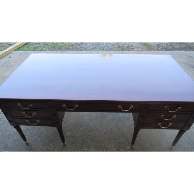 Amazing Mahogany Councill Executive Desk Designer For Sale - Image 12 of 18
