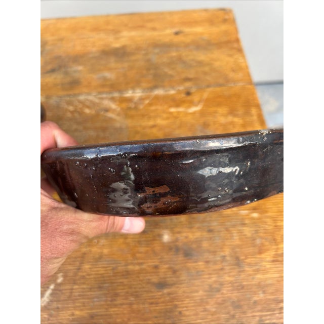 Ceramic Antique Redware Korean Traditional Onggi Fermentation Jar, With Lid, Circa 1920’s For Sale - Image 7 of 12