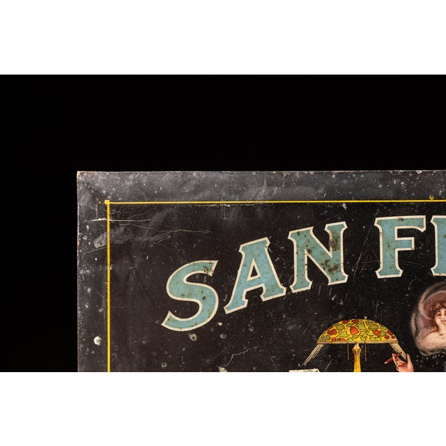 Antique "San Felice" Cigar Toc Sign For Sale - Image 4 of 9