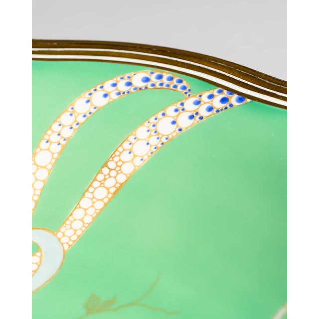 Forest Green Art Deco Revival Chippendale Porcelain Bowl with Paradise Bird Decoration from Rosenthal, Germany, 1960s For Sale - Image 8 of 11