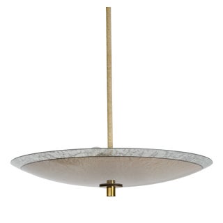 Mid-Century Three-Light Ceiling Lamp in Textured Glass, 1950s For Sale