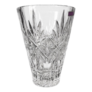 Marquis by Waterford “Raymond” 10” Cut Crystal Vase, Sculptural Starburst
