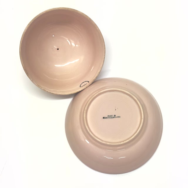 Ceramic Vintage Fluted Soft Pink 2-Piece Porcelain Butter Dish, Made in Czechoslovakia For Sale - Image 7 of 9