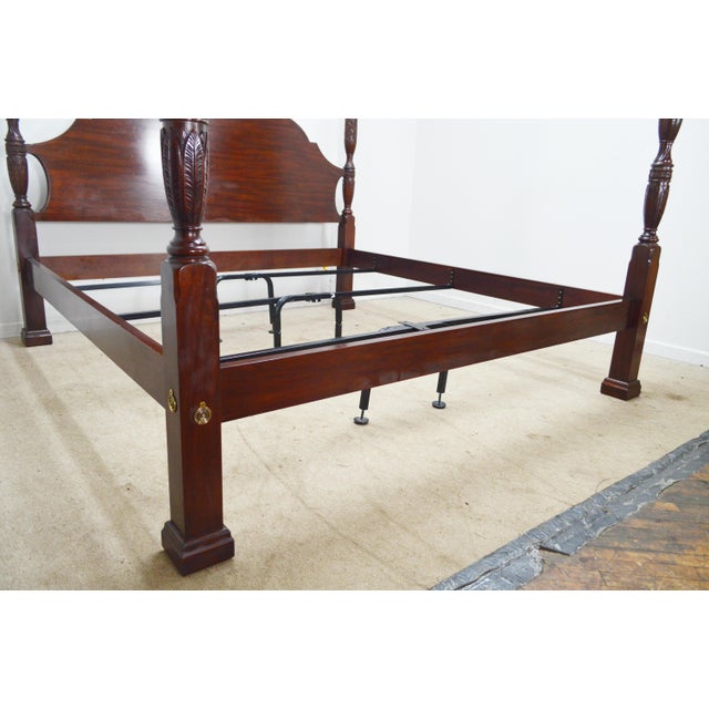 Traditional Henkel Harris Mahogany King Rice Poster Bed For Sale - Image 3 of 15