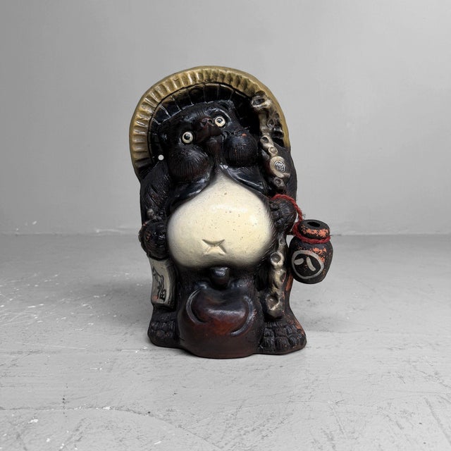 Japanese Shōwa Shigaraki Ware Tanuki Statue, 1960s For Sale - Image 13 of 13