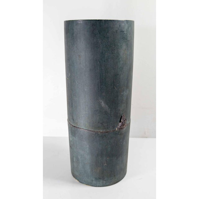 Chinoiserie 19th or 20th Century Blue Green Painted Object, Grain Measure For Sale - Image 3 of 14