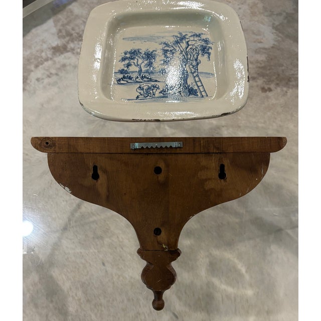 Vintage Colonial Revival Solid Wood Wall Shelf With Turned Finial For Sale - Image 9 of 10